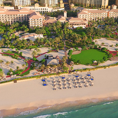 Aerial view of the beach at Ritz-Carlton Dubai