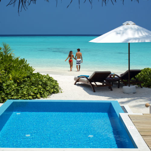 Beach Villa with Pool Lagoon view Velassaru Maldives