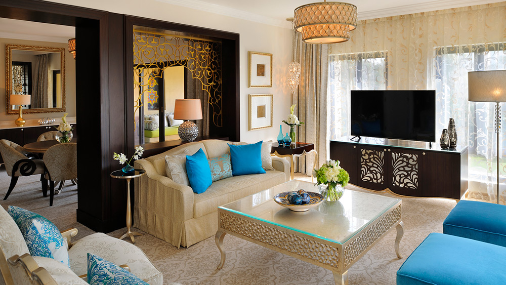 Living room of the Executive Suite at One&Only Royal Mirage