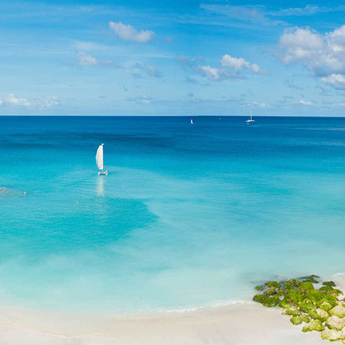 Catamaran in the Caribbean Sea at Mango Bay in Barbados