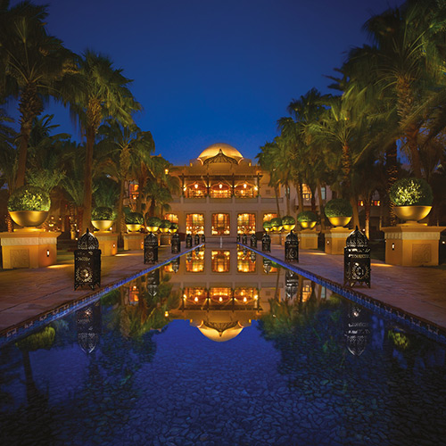 Exterior of One&Only Royal Mirage The Palace at night