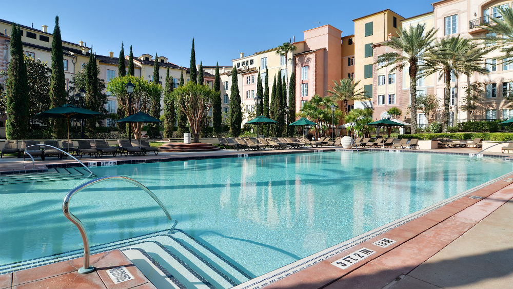 Main pool at the Loews Portofino Bay Hotel at Universal