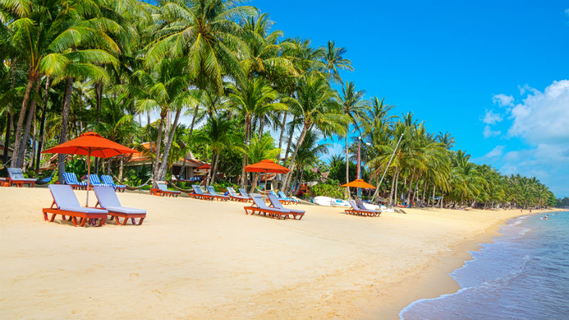 Tropical resort panorama in Koh Samui