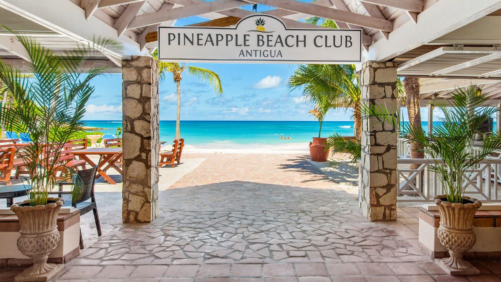 entrance to the beach at the Pineapple Beach Club, Antigua