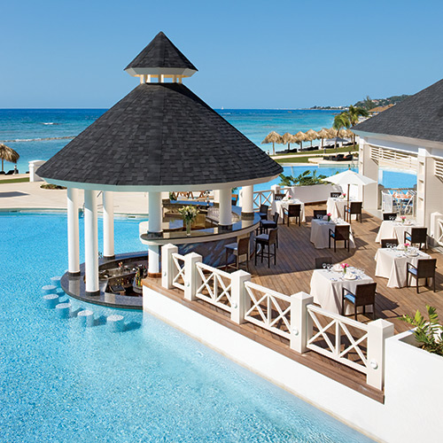 Poolside restaurant at Secrets St James Montego Bay in Jamaica