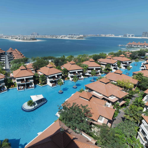 Aerial Lagoon View of the Anantara The Palm Dubai