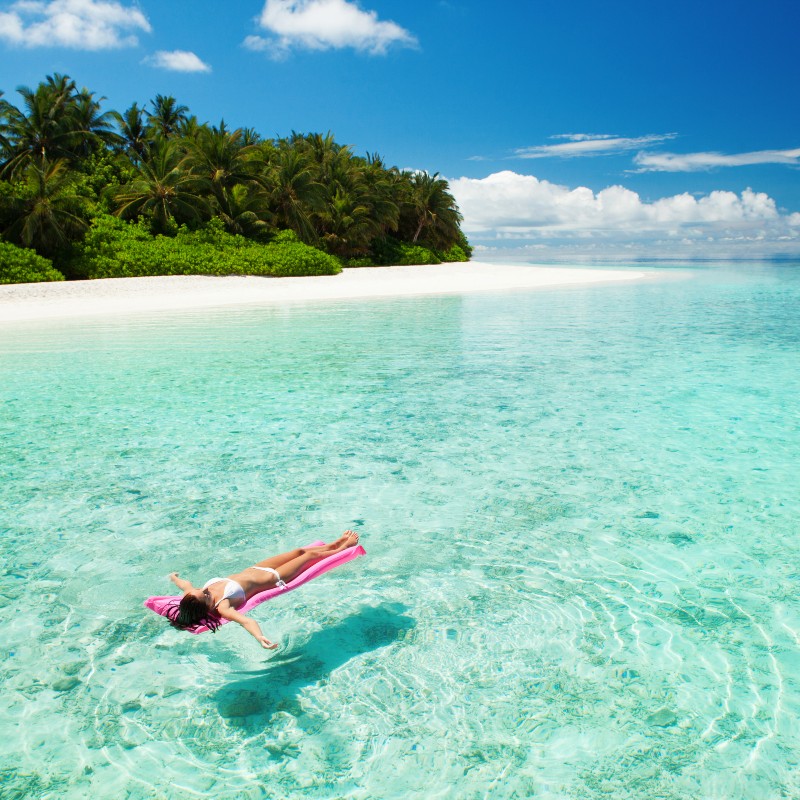 Water lilo in Barbados