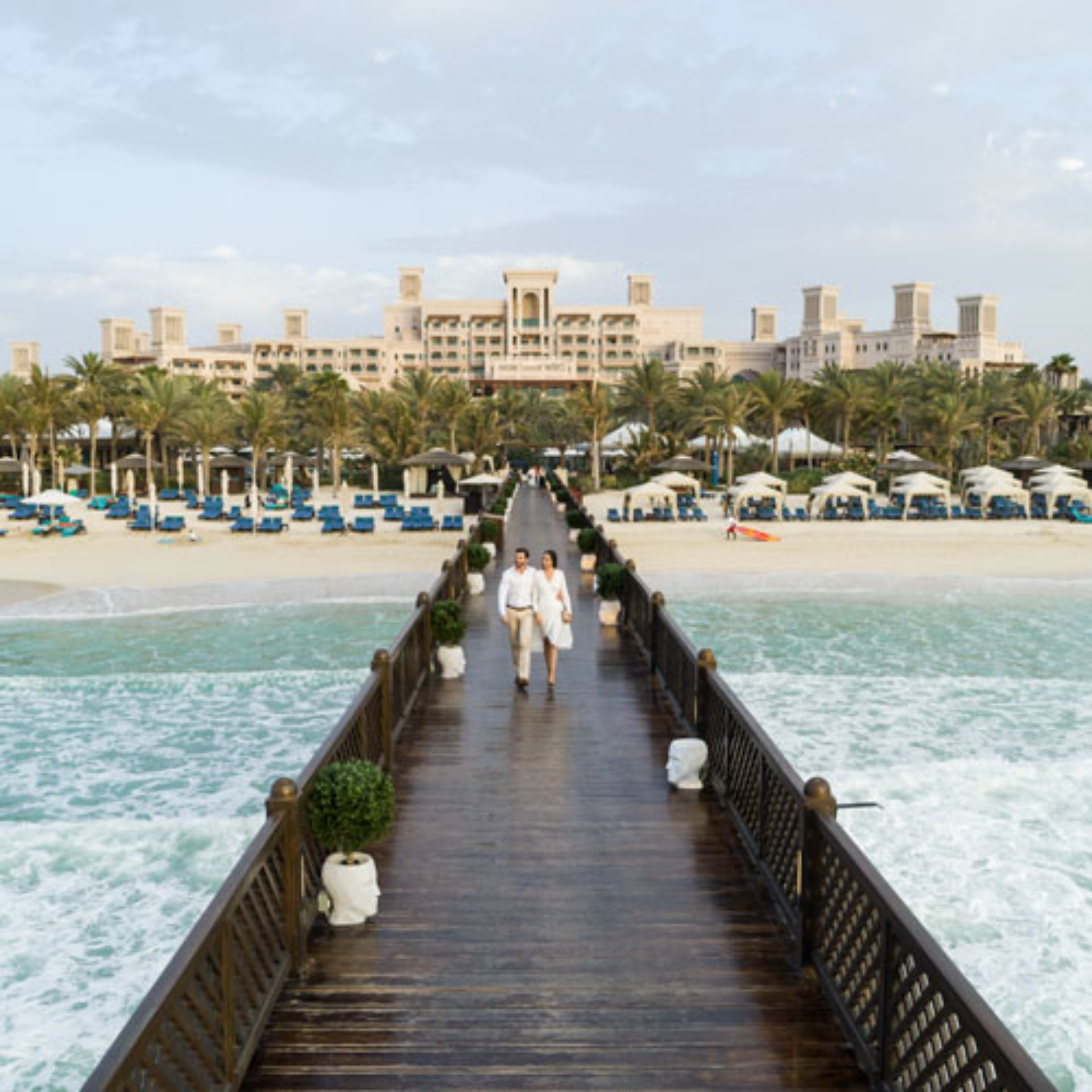 Pier and beach at the Jumeirah-Al-Qasr