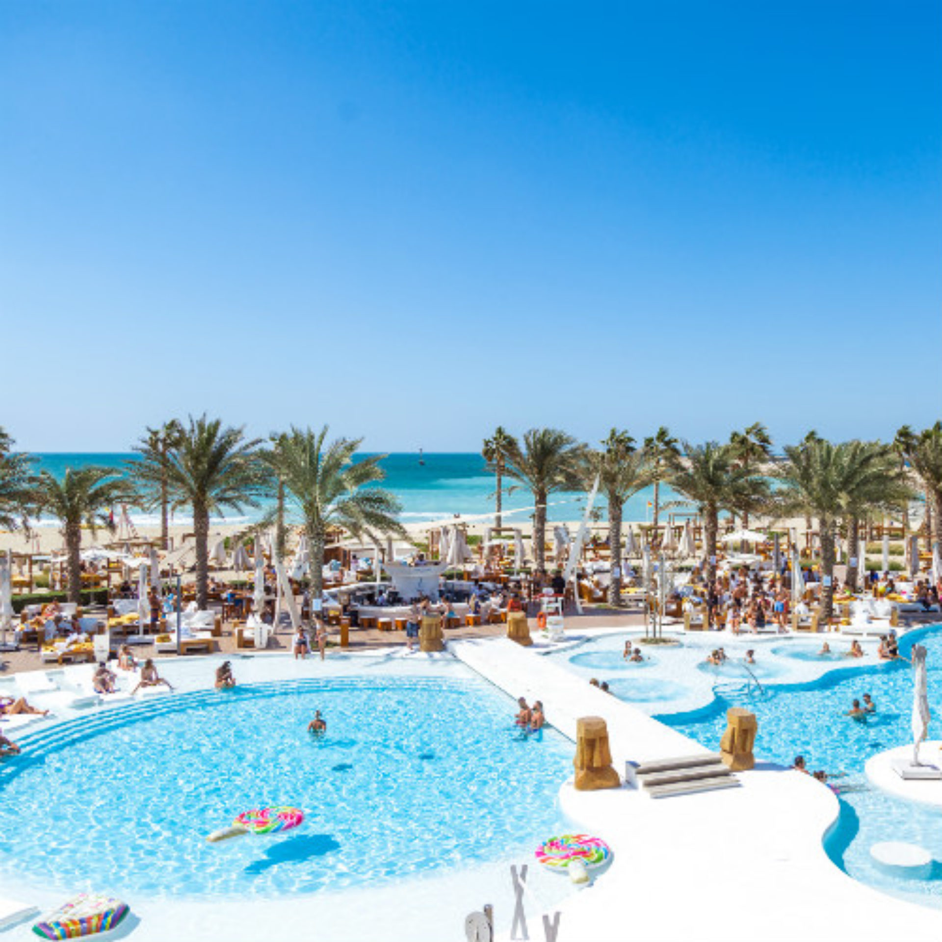 Beach Club swimming pool at the Nikki Beach Resort & Spa Dubai