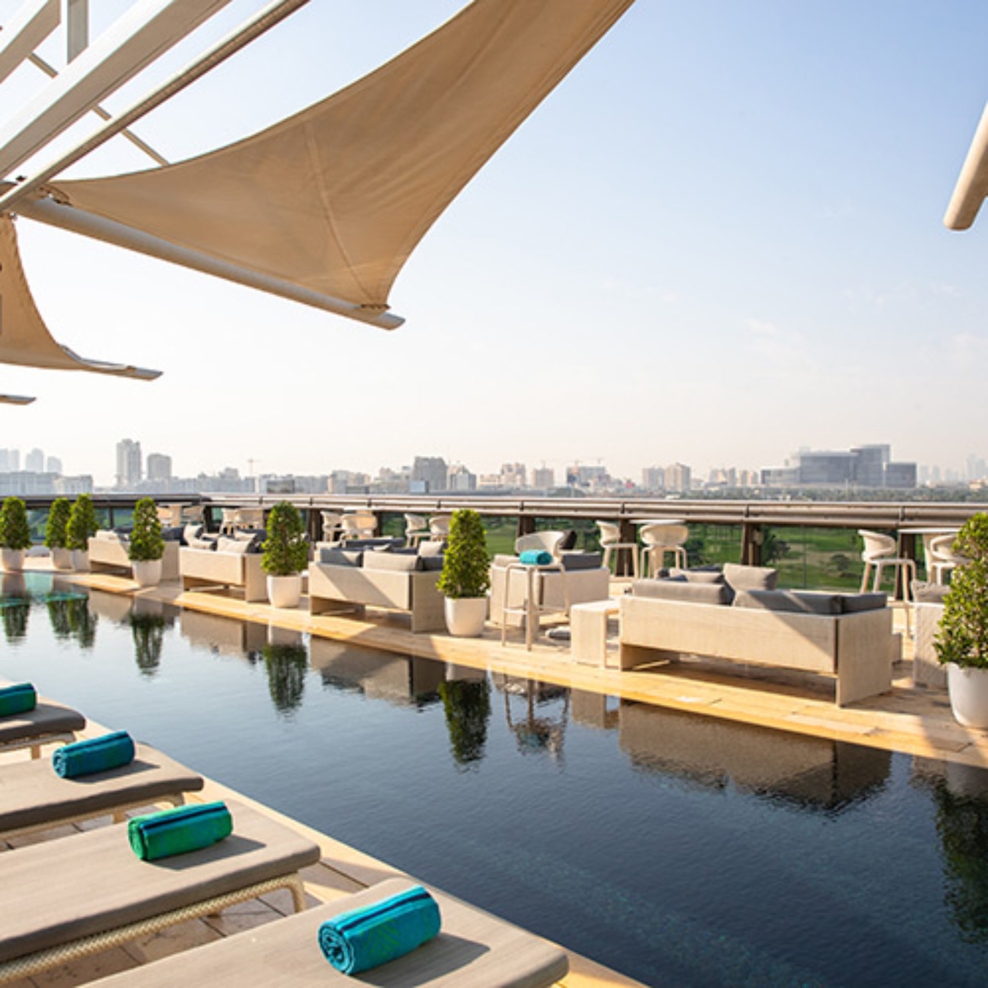 Rooftop view from Jumeirah Creekside Hotel in Dubai