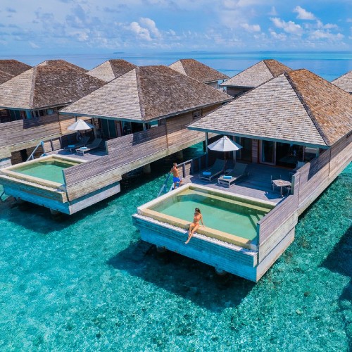 Ocean villas with private pools at Hurawalhi Island Resort