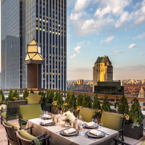 Terrace overlooking Central Park in the Four Seasons New York