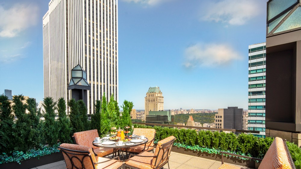 Terrace of a suite at Four Seasons Hotel New York