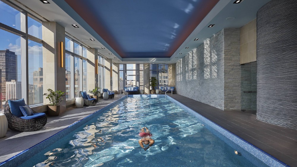 Pool on 36th floor at Mandarin Oriental New York