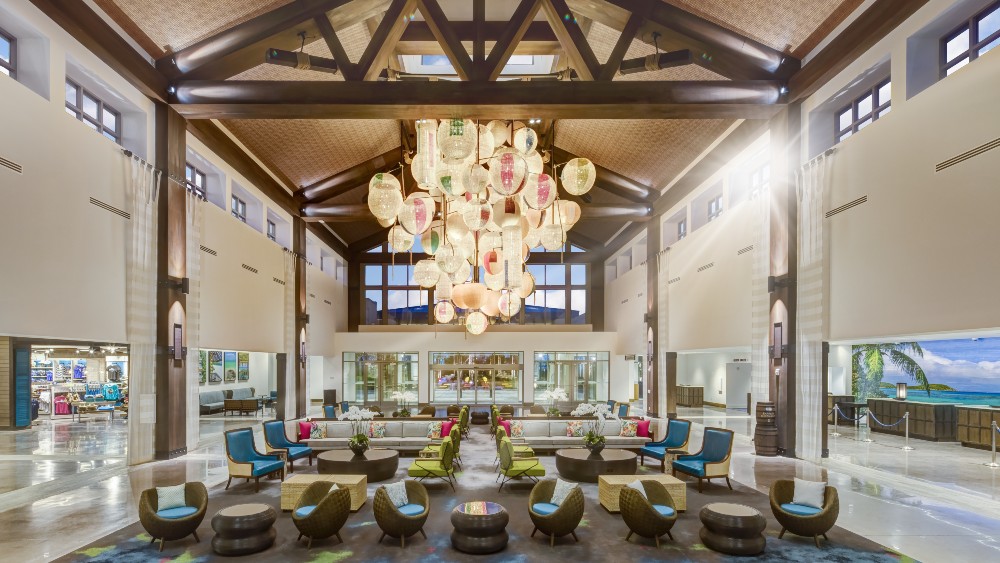 Lobby of Loews Sapphire Falls Resort at Universal