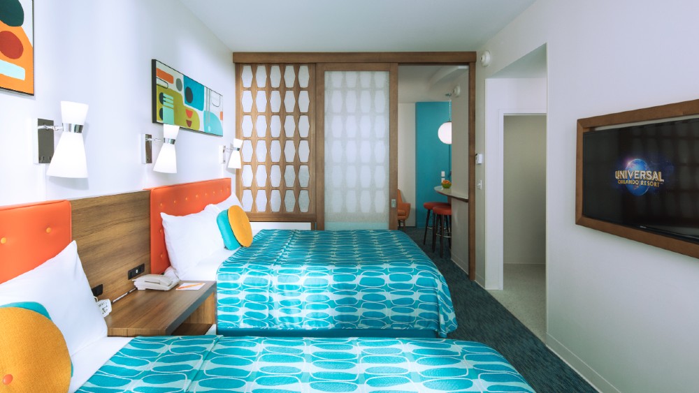 Twin bedroom at Cabana Bay Beach Resort